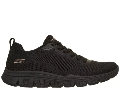Skechers BOBS 117700 BBK kényelmes fűzős női félcipő