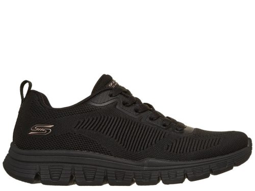 Skechers BOBS 117700 BBK kényelmes fűzős női félcipő