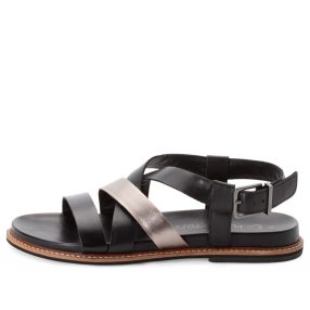   Marco Tozzi 28426 44098 divatos női csatos bőr saru szandál