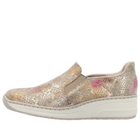 Rieker Ready 2 Go 48761 90 női virágos bebújós félcipő