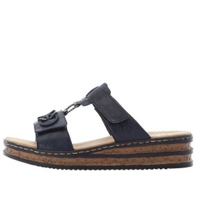 Rieker 62936 14 divatos női tépőzáras telitalpú papucs