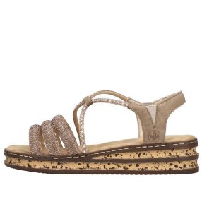 Rieker 62977 90 divatos női bebújós telitalpú szandál