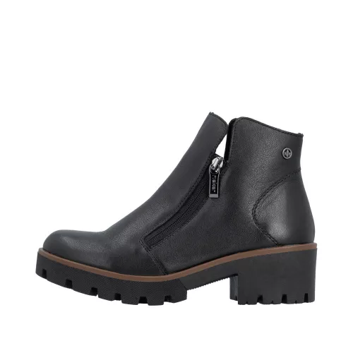 Rieker 79254 00 női cipzáros platform talpú bokacipő
