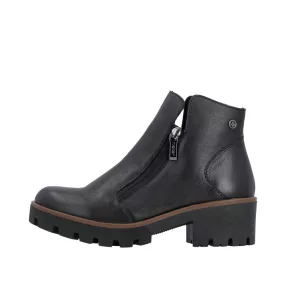 Rieker 79254 00 női cipzáros platform talpú bokacipő