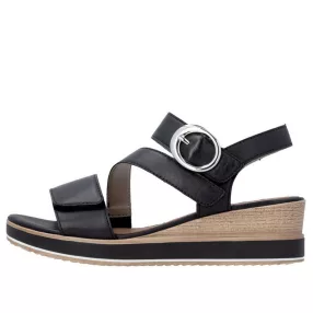   Remonte D6466 00 sikkes női telitalpú tépőzáras bőr szandál