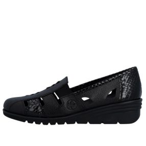 Rieker L5358 00 bebújós lyukacsos női komfort félcipő