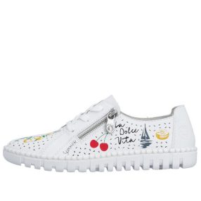 Rieker M2310 80 könnyű fűzős női lyukacsos félcipő