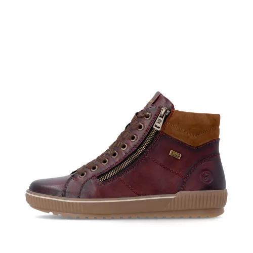 Remonte TEX D0772 37 divatos, vízálló női fűzős bőr magassárú sneaker
