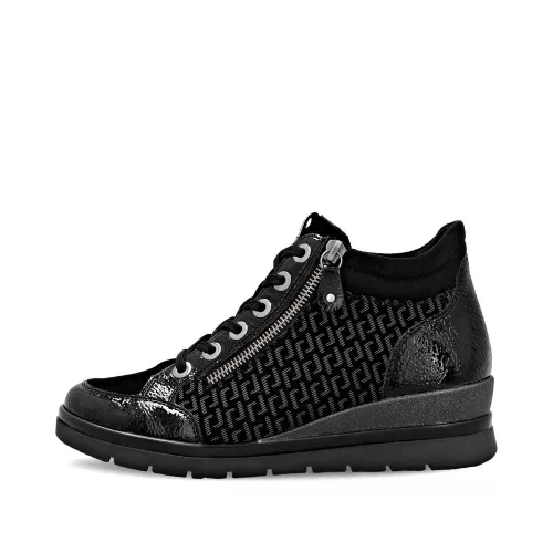 Remonte R0773 05 divatos fűzős telitalpú női wedge bőr bokacipő