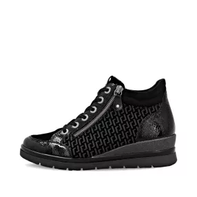   Remonte R0773 05 divatos fűzős telitalpú női wedge bőr bokacipő