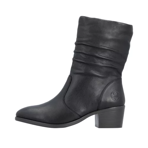 Rieker 73954 00 női bőr félcsizma, klasszikus fazonú, elegáns