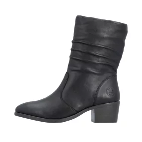   Rieker 73954 00 női bőr félcsizma, klasszikus fazonú, elegáns