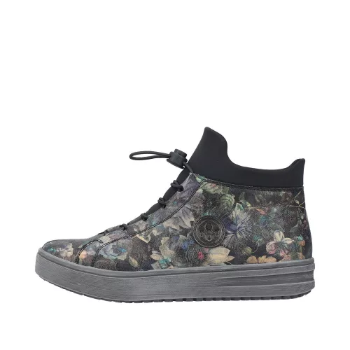 Rieker L2550 90 divatos, cipzáras női magasszárú sneaker - bokacipő hibrid
