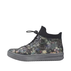   Rieker L2550 90 divatos, cipzáras női magasszárú sneaker - bokacipő hibrid