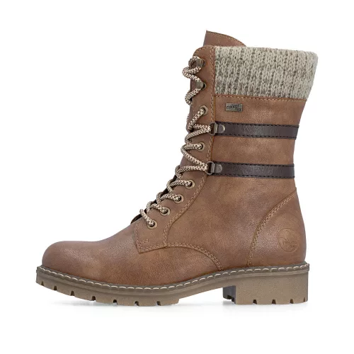 Rieker TEX Y9107 24 női félcsizma, vízálló, fűzős, military stílusú