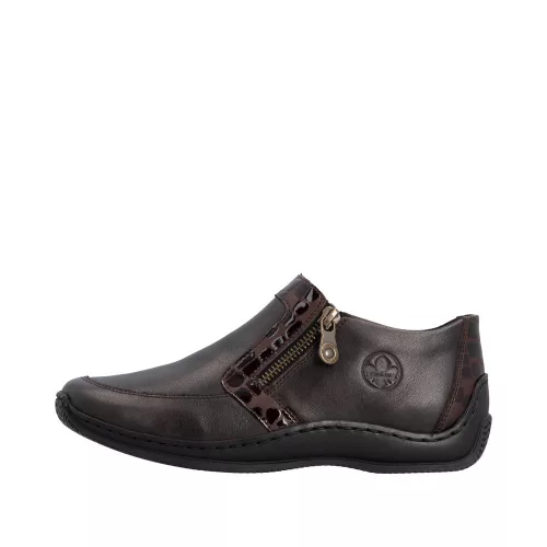 Rieker L1773 25 divatos cipzáros női félcipő