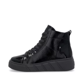   Rieker Sport W2261 01 divatos női fűzős bőr magasszárú sneaker
