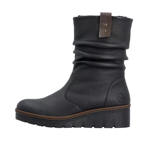 Rieker X9155 00 női félcsizma, wedge telitalpú
