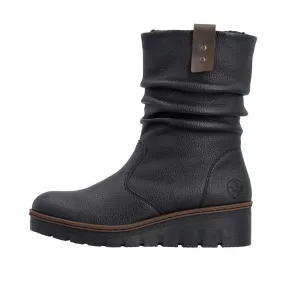Rieker X9155 00 női félcsizma, wedge telitalpú