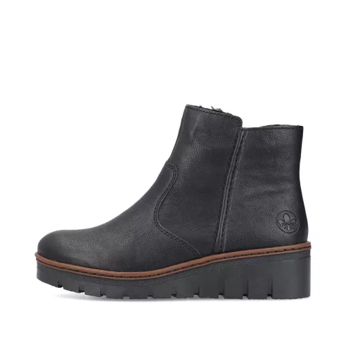 Rieker X9165 00 divatos női wedge telitalpú bokacsizma