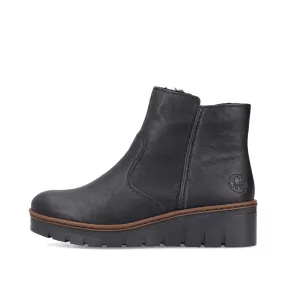 Rieker X9165 00 divatos női wedge telitalpú bokacsizma