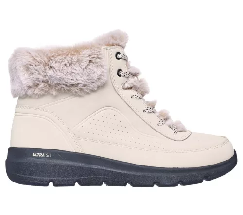 Skechers 144199 NTBK női bokacsizma - fűzős, ULTRA GO® párnázással
