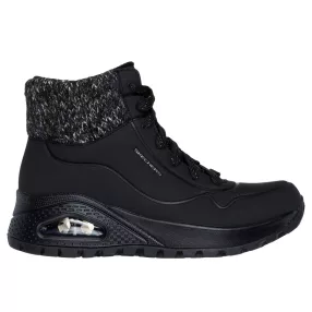   Skechers UNO 167988 BLK női bokacipő, fűzős magasszárú sneaker