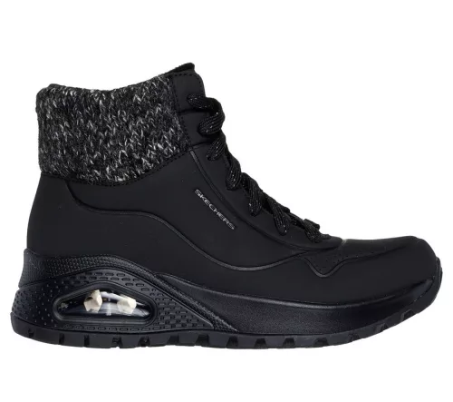 Skechers UNO 167988 BLK női bokacipő, fűzős magasszárú sneaker