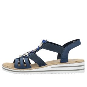 Rieker V0649 14 divatos bebújós telitalpú női szandál