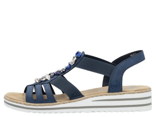 Rieker V0649 14 divatos bebújós telitalpú női szandál