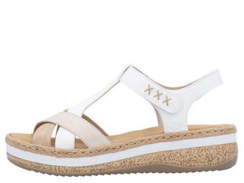 Rieker V0919 80 divatos tépőzáras női szandál platform talpon