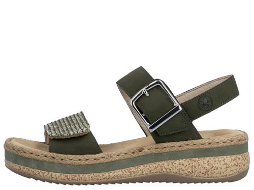 Rieker V0951 54 divatos női tépőzáras szandál magasított talpon