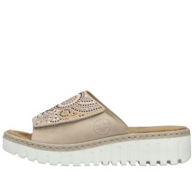   Rieker V1395 62 csinos köves tépőzáras papucs magasított talpon