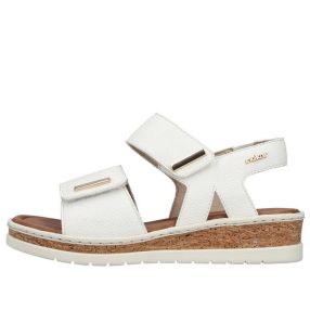   Rieker V4181 80 csinos női tépőzáras szandál magasított talpon