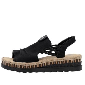   Rieker V7972 00 bebújós divatos női szandál magasított talpon