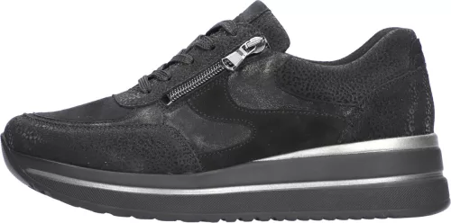 Waldlaufer 669K01 508001 kényelmes, bütyök barát női fűzős bőr sneaker széles K bőségben