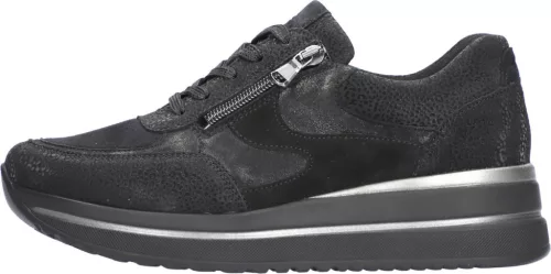 Waldlaufer 669K01 508001 kényelmes, bütyök barát női fűzős bőr sneaker széles K bőségben